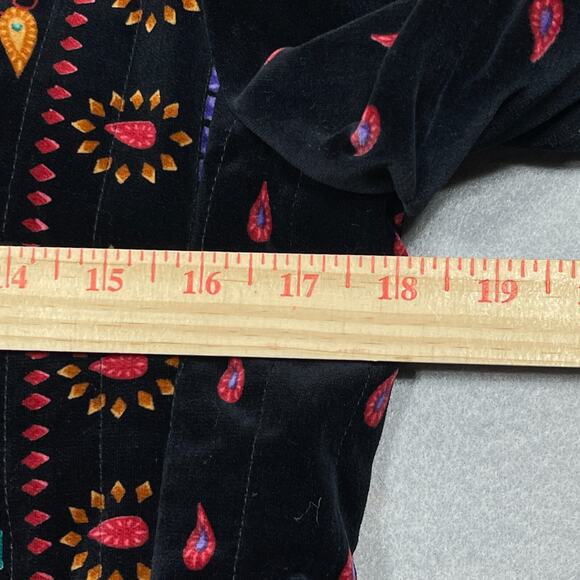 Saxton Hall Jacket Women 8 Velvet Black Embroidered Japan‎ Boho Kodachcore - Picture 7 of 11